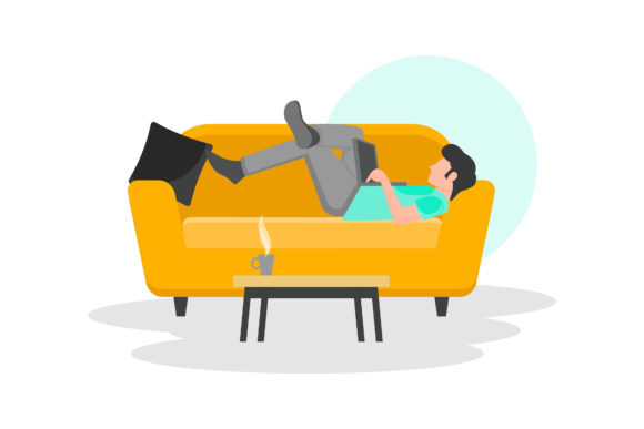 Download Illustration of Working with a Laptop - Working Collection