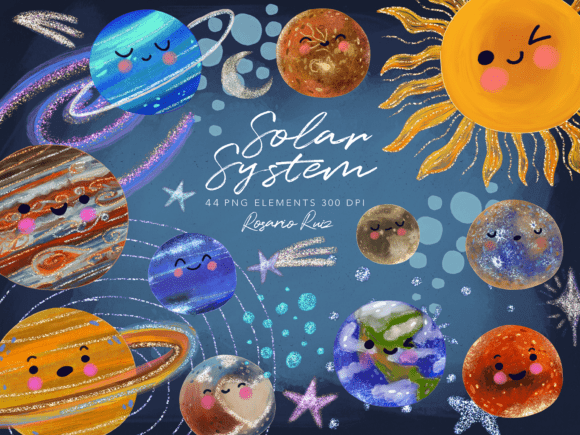 Download Kawaii Planets Clipart | Solar System PN - System Collection