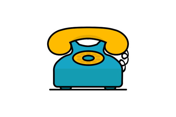 Download Flat Icon of Rotary System Telephone - System Collection