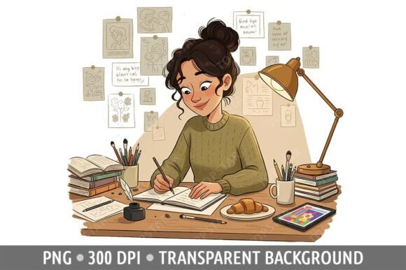 Download Girl Young Woman Doing Homework Clipart - Young Collection