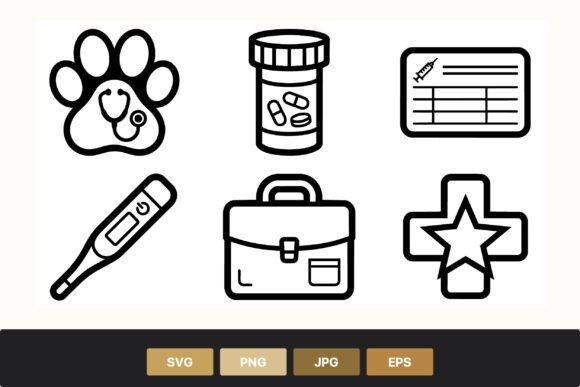 Download Veterinary Medicine Black and White Icon - White Collection